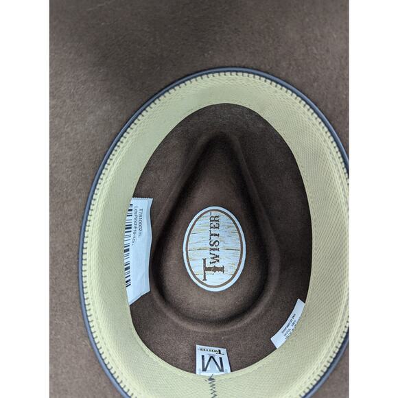 Women's Twister Pinch Front Felt Hat Brown Wool Size M NWT - Picture 7 of 10